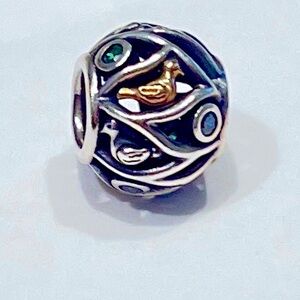 Retired Pandora Birds of a Feather Two Tone Charm